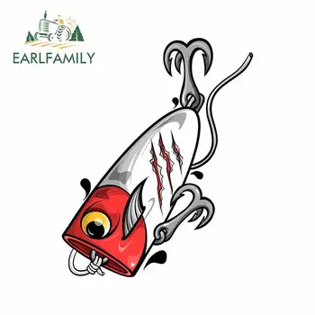 

EARLFAMILY 13cm x 10.3cm for Fishing Lure Car Sticker Waterproof Anime Graphics Vinyl Car Wrap Bumper Decal for Vehicle JDM