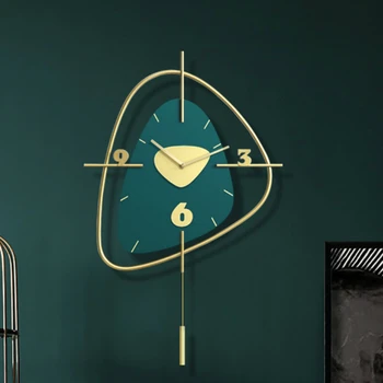 

Nordic Luxury Wall Clock Large Modern Design Gold Pendulum Wall Clock Minimalist Metal Living Room Reloj Pared Home Decor WB50WC