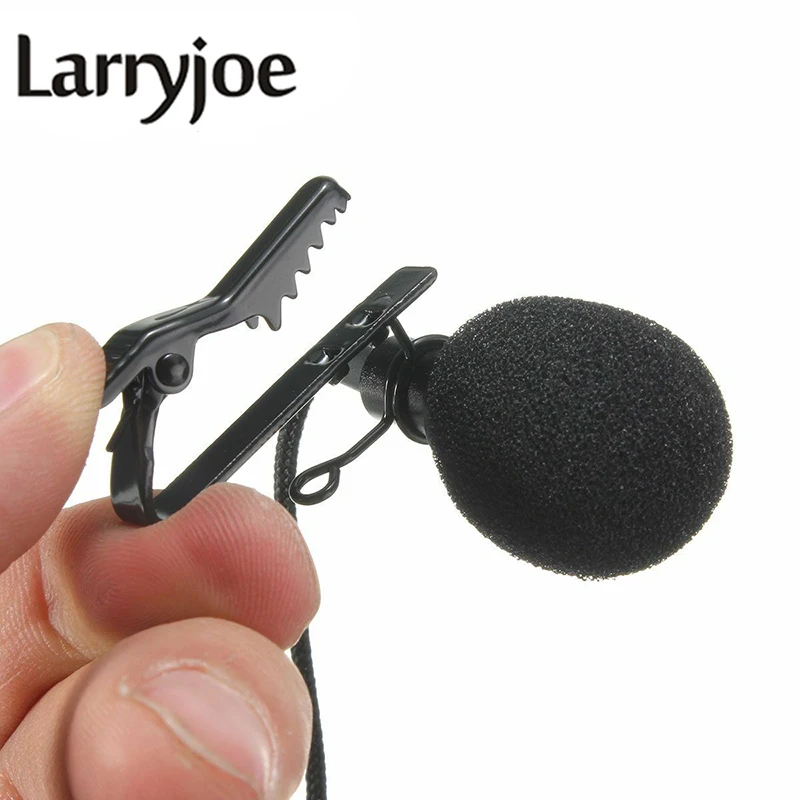 

Larryjoe 2.5m Omnidirectional Metal Microphone 3.5mm Jack Lavalier Tie Clip Microphone Mini Audio Mic for Computer Laptop Phone