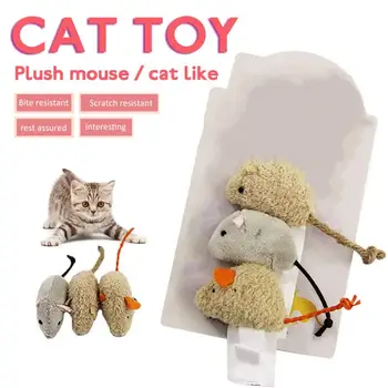 

3 Pieces/set Cat Toys Simulated Plush Mouse With Catnip Funny Pet Training Interactive Chewing Toy Cat Supply