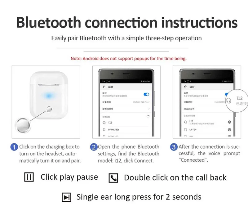 I12 tws матовые Bluetooth наушники, беспроводные наушники, свободные руки, бизнес наушники, Спортивная гарнитура, Bluetooth наушники, наушники