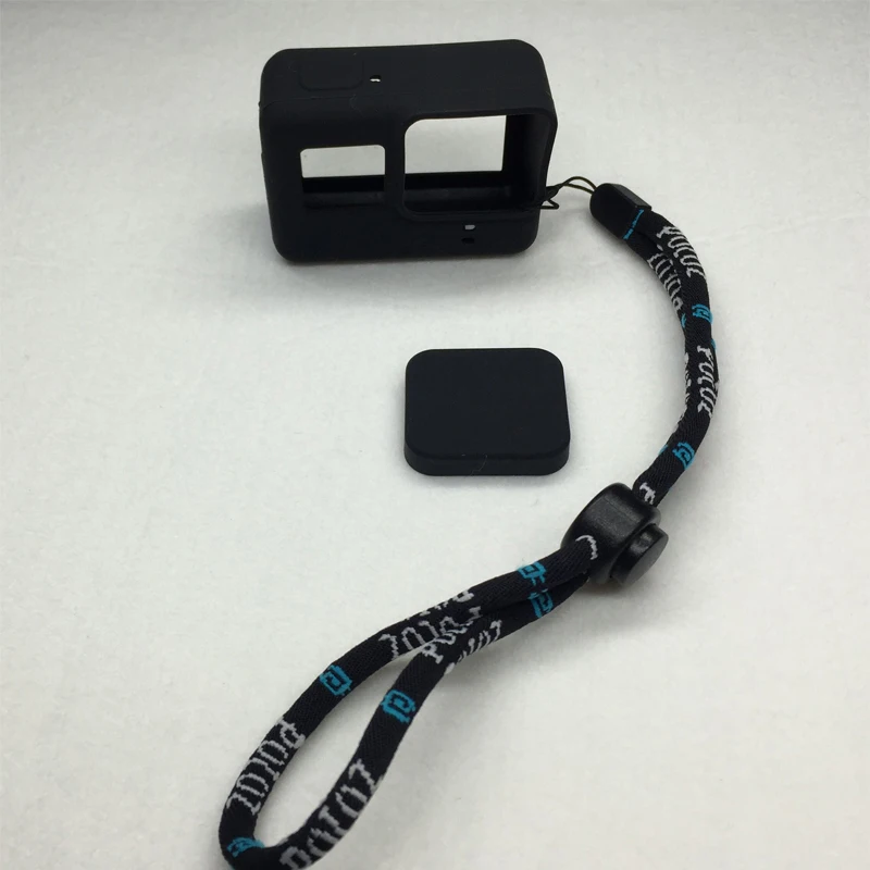 3-Piece Set Soft Silicone Rubber Frame Protective Case + Lens Cap Cover + Adjustable Wrist Strap For Gopro Hero 5 6 7 Black Camera Accessories (2)