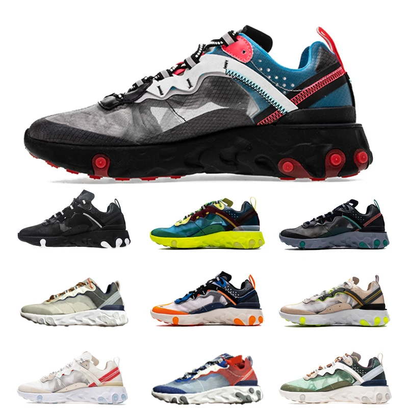 Обувь для бега react element 87 55 мужчин и женщин Chaussures Camo RED ORBIT Moss Royal Tint Dusty Peach Мужские