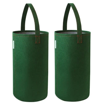 

2pcs Hanging Type Felt Cloth Foldable Anti Corrosive Cherry Planting With Handle Multi Holes Breathable Large Capacity Grow Bags