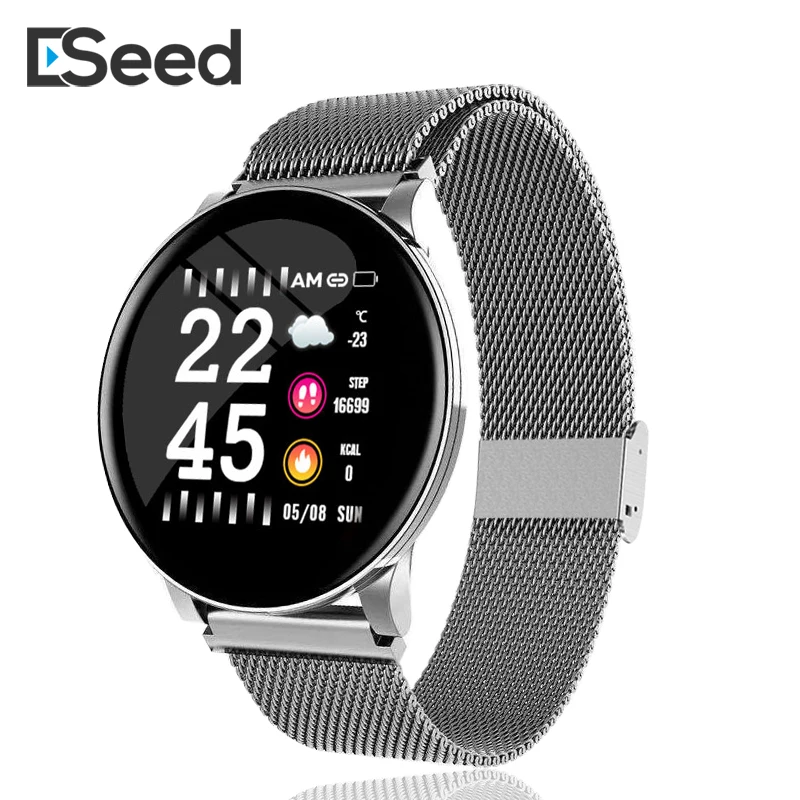 

ESEED W8 Smart watch women watherproof IP67 Weather Forecast smartwatch heart rate Metal band for samsung huawei xiao mi watch