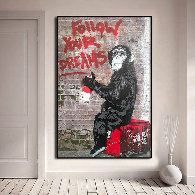 Graffiti Art Banksy Canvas Painting Dream Big Pop Art Poster Prints Wall Art  Picture For Living Room Home Decoration Cuadros - AliExpress