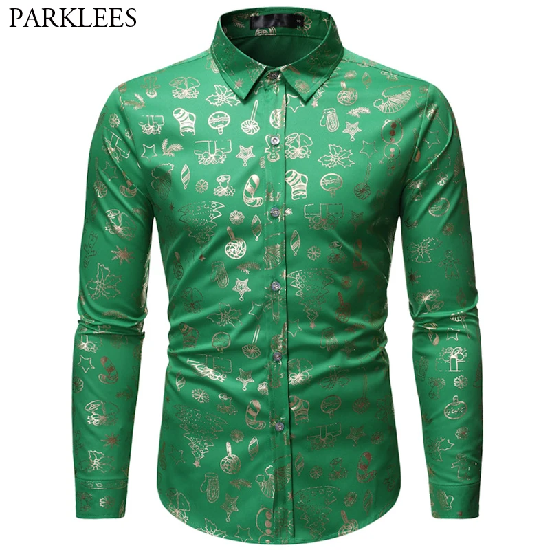 Мужская Рождественская рубашка бронзового цвета, подарок конфет, мужская рубашка с принтом, Осенние повседневные рубашки, мужские облегающие рубашки с длинным рукавом, мужская рубашка Chemise Homme