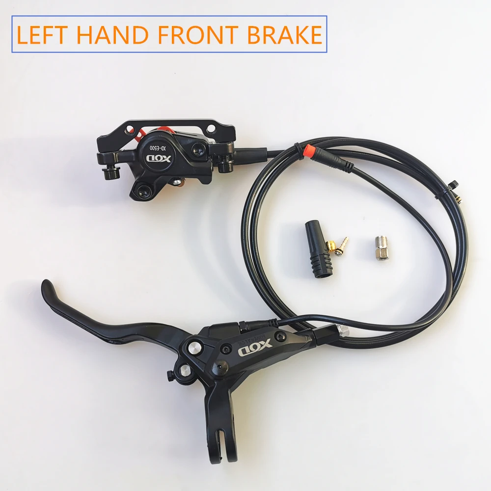 LEFT FRONT BRAKE Тормоз для электровелосипеда DIY в сборе передние задние тормоза для электровелосипеда, скутера, гидравлический диск, отключенный силовой тормоз, 2-контактный водонепроницаемый штекер - Цвет: LEFT FRONT BRAKE