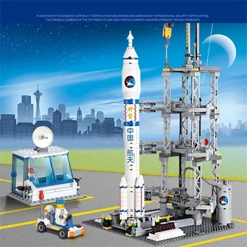 

822pcs Space Series Rocket Station Building Blocks Set Kids DIY Assembly Kit Figures Model Bricks Toys For children Gifts