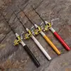 Portable fishing rods pruty na ryby Pocket Telescopic Fishing Pole Pen Shape Folded Fishing Rods Lightweight Reel Wheel Tackle ► Photo 1/6