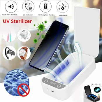 

UV Phone Sterilizer Box Mask Phones Cleaner Personal Disinfection Cabinet Disinfection Machine Portable Tool Wireless charging