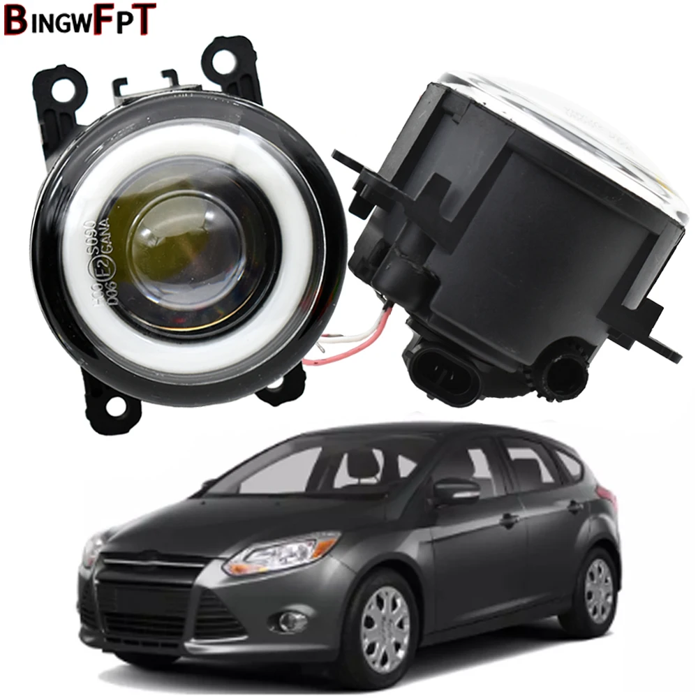 2pcs Super Bright For Ford Focus Mk2 Mk3 20042015 Led Fog Light With Angel Eye Car Front Fog