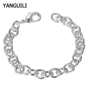

Wholesale Price 925 Silver Jewelry Classic Lobster Clasp Bracelet For Woman Men Link Chain Bracelets Bangles