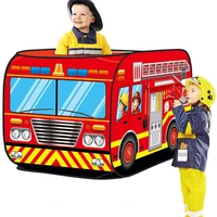 Foldable Game Play House Fire Truck Police Bus Pop Up Toy Tent Playhouse Cloth Gift For Children Firefighting Model Dopship 2