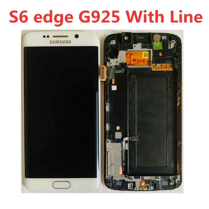 Original AMOLED With Line For Samsung Galaxy S6 edge lcd G925A G925U G925F LCD Display Touch 1