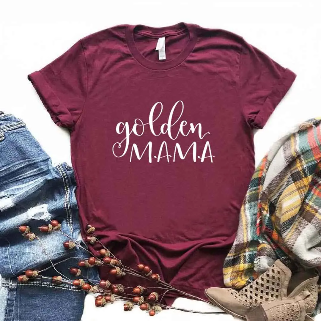 Женская футболка с принтом Golden Mama | одежда