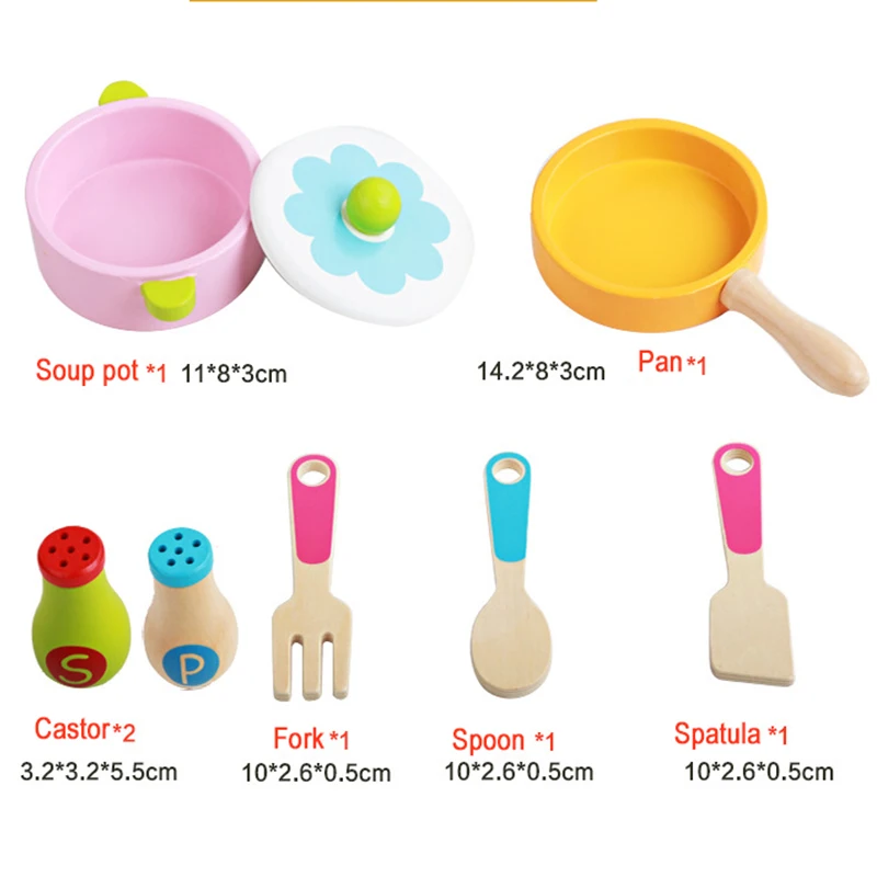 Baby wooden toys wooden kitchen toys cooking role-playing toys real life stove toys baby puzzle table games children gifts