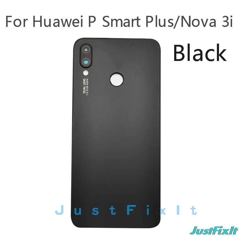 Для huawei Nova 3i Задняя стеклянная крышка для батареи Задняя Дверь Корпус чехол панель для huawei Nova 3i Задняя стеклянная крышка - Цвет: black