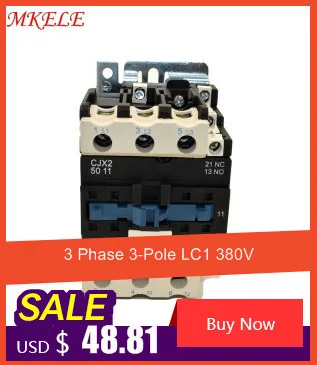 3 фазы 3-полюсный LC1 380 V 220 V 110 V 36 V 24 V Лидер продаж CJX2-5011 AC Contator 50A 3 P + 1NO + 1NC 50/60Hz на din-рейку AC Contator