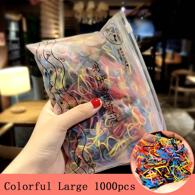 1000pcs/Pack Girls Colorful Small Disposable Rubber Bands Gum For Ponytail Hold Scrunchie Hair Bands Fashion Hair Accessories 1000colorful 20