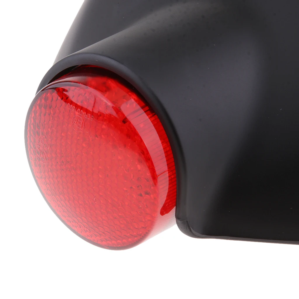 Motorcycle Rear Seat Cowl Cover with LED Light Lamp for Cafe Racer - Matt Black