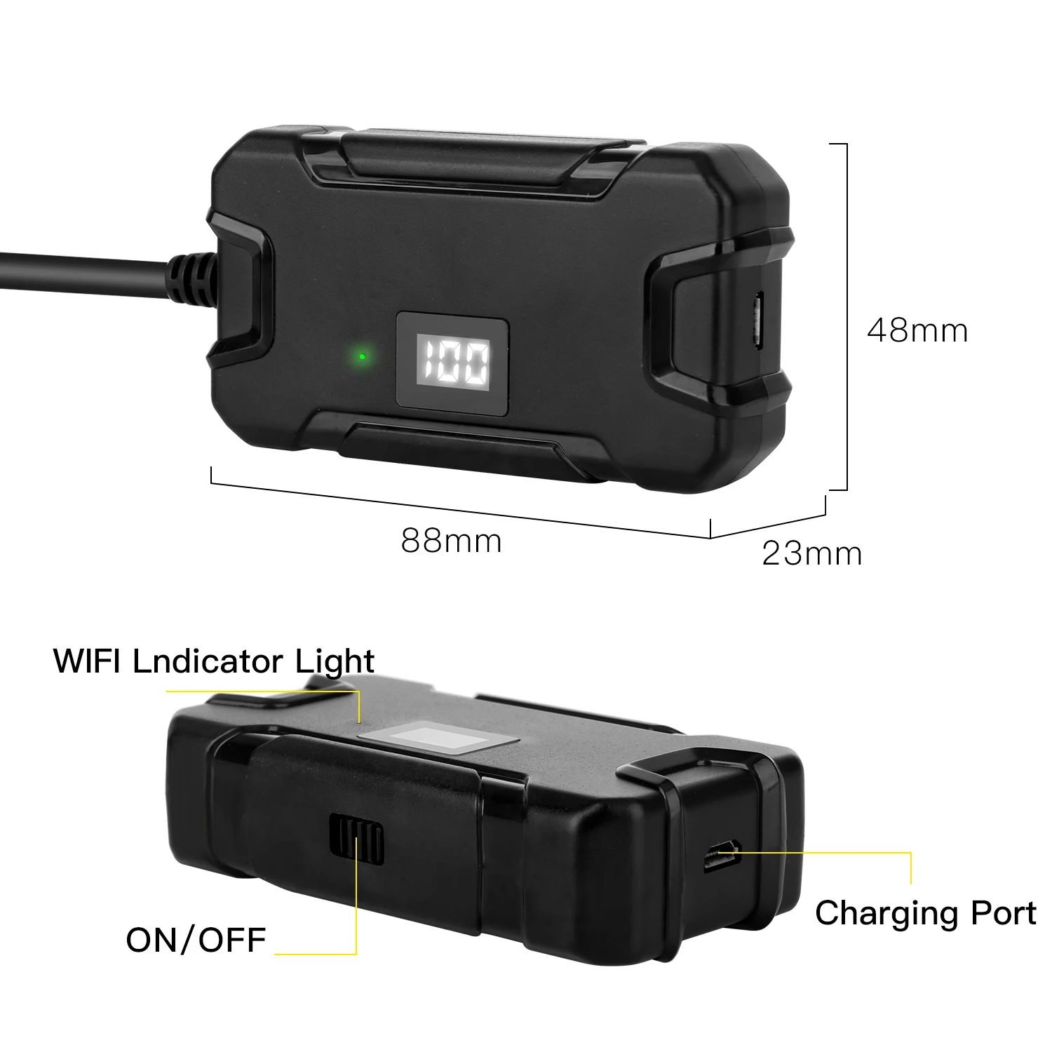 KKMOON 5,5/8,0 мм HD1080p WiFi Беспроводная эндоскопа камера бороскоп Инспекционная камера Водонепроницаемая IP67 Гибкая Змея камера Y13