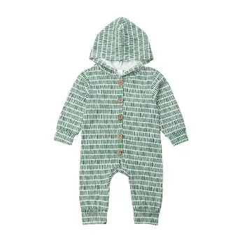 

Newborn Baby Girl Boy Kid Romper Long Sleeve Hooded Green Jumpsuit Pajamas Sleepwear Outfits Clothes