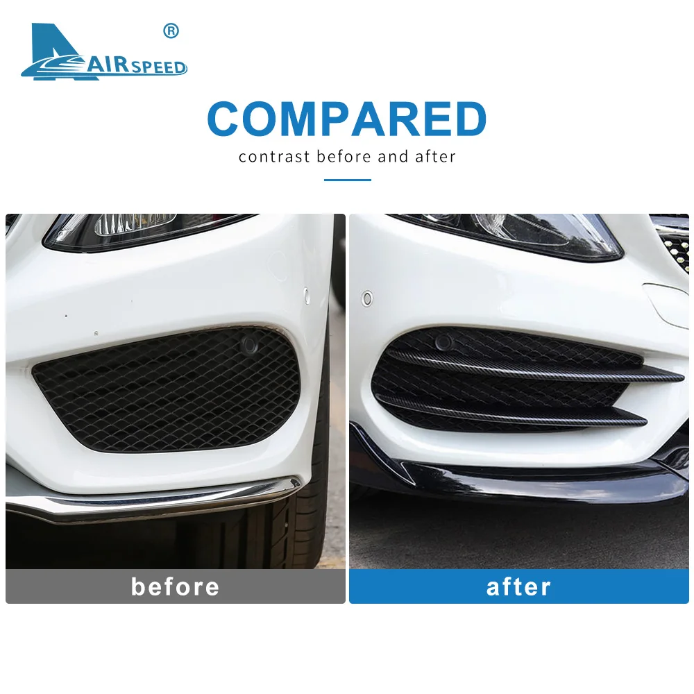 Car Front Bumper Lip Splitter Spoiler for Mercedes Benz C Class W205 C180 C200 C220 C250 C300 C350 C400 C450 C160 Accessories