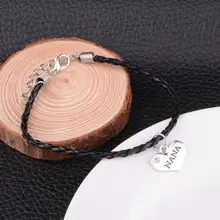 12 шт. Nana браслеты Черная веревка кожаные браслеты Цепочка семья женщины дедушка подарки на день благодарения ювелирные изделия браслет