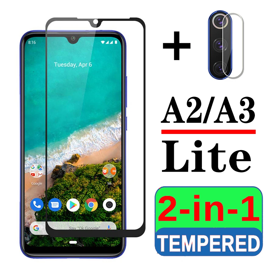 Защитный чехол 2 в 1 для xiaomi mi a2 a3 a 3 lite бампер ksiomi xaiomi 2a 3a светильник со стеклянным