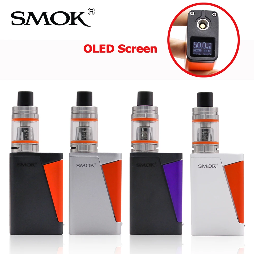 Оригинальный SMOK H PRIV 50W TC Vape Mod OLED экран TFV8 Baby Tank M2 Q2 катушка испарителя набор