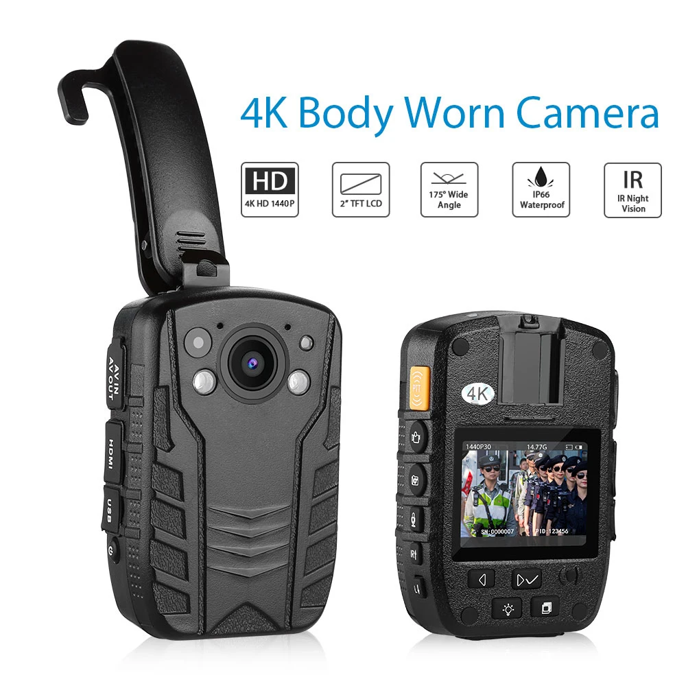 Z6 Police Body Worn Camera 4K HD 1440P IR Night Vision Security Pocket Kamara 2 Inch Mini Camcorder Recorder Video DVR