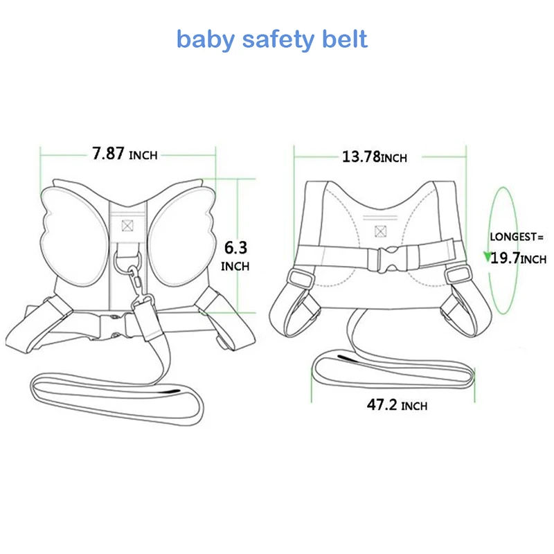 Детская Страховочная привязь с ремнем, поводок, ремень, крылья, безопасное обучение ходьбе для мальчиков и девочек