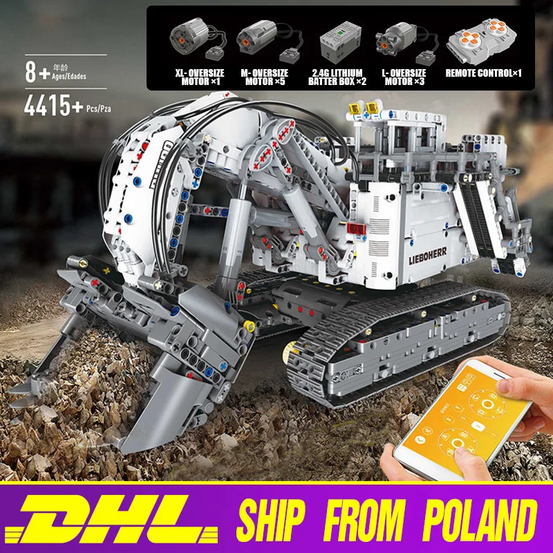 

New Motorized Technic Mining Excavator Compatible Legoinglys 42100 Bagger R9800 Set Building Blocks Brick Toy Christmas Gift