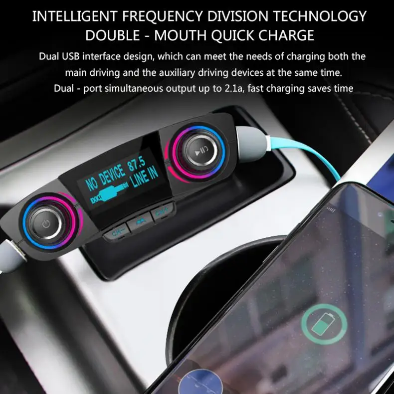 BT06 Bluetooth автомобильный комплект Универсальный fm-передатчик двойной USB Аудио Автомобильный mp3 плеер Handsfree Поддержка TF карта быстрая зарядка AUX