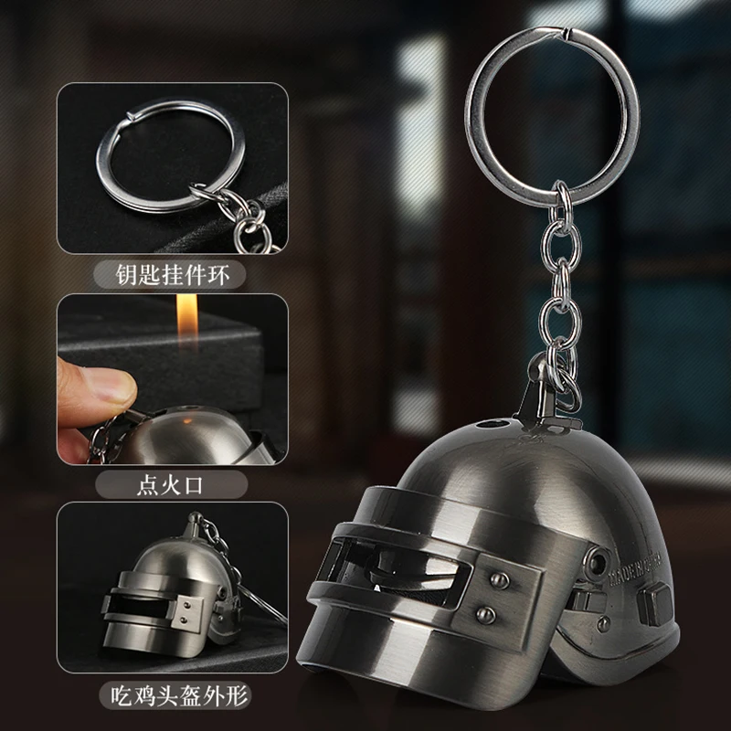 Газовая зажигалка PUBG креативный шлем третьего уровня металлическая для сигар