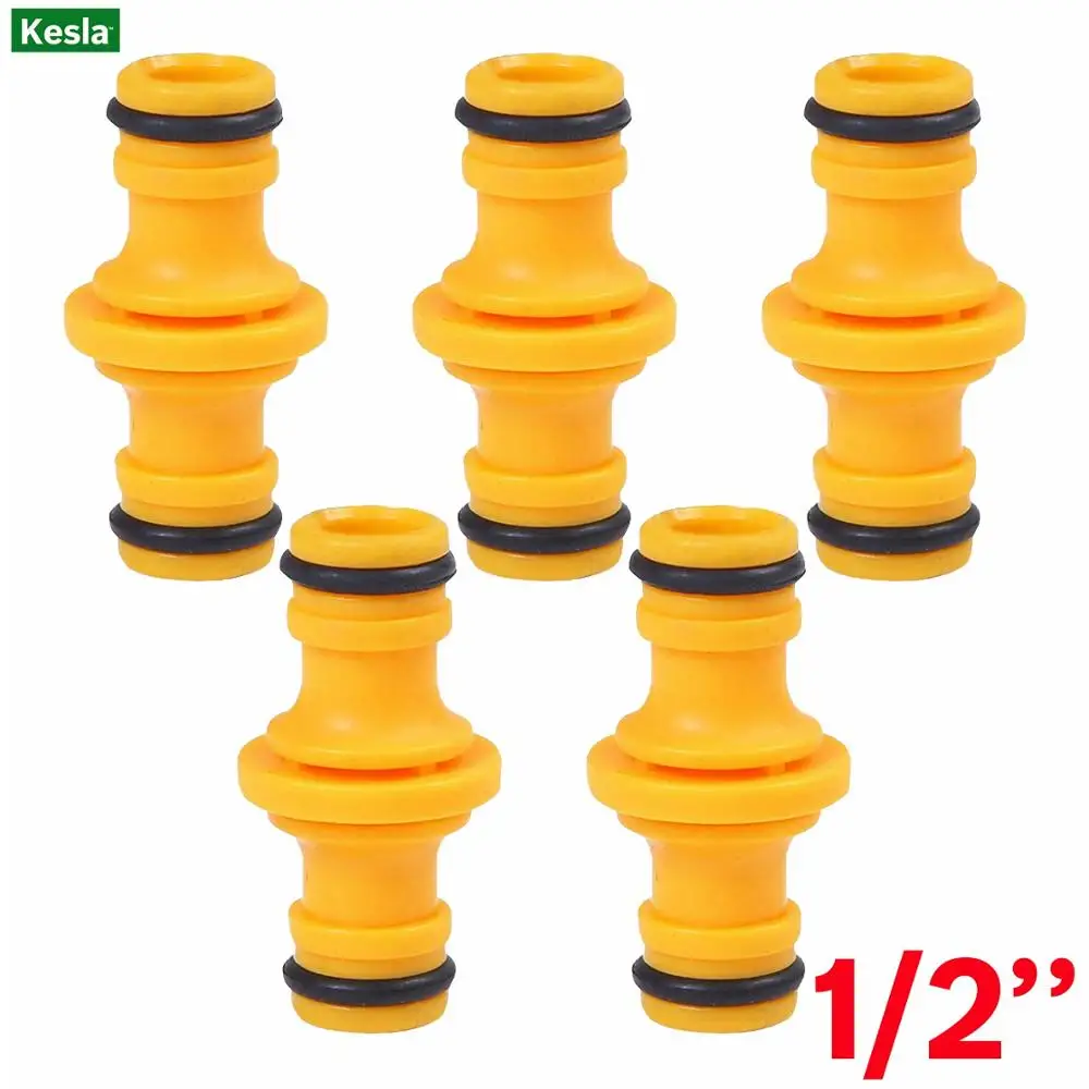 

5PCS Joiner Repair Connector Coupling 1/2' Garden Hose Tubing Fittings Pipe Quick Drip Irrigation Watering System for Greenhouse