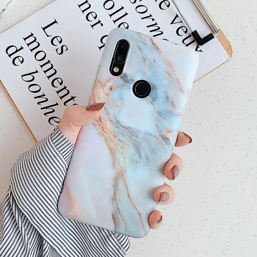 f LOVECOM классический треснутый мраморный текстурный чехол для телефона для Xiaomi Redmi 7 Note 7 Pro матовый мягкий IMD чехол для задней крышки телефона s подарки - Цвет: f