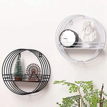 

1Pcs Wall Mounted Hang Rack Wire Shelf Storage Organizer Holder For Kitchen Living Room Home Office Nordic Style Iron Art Decor
