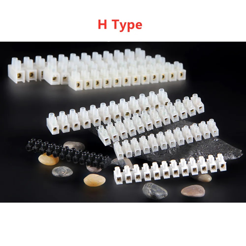 U H Type 12 Position Plastic Barrier Terminal Strip Block Barrier Screw Block Connection Strips for Electrical Wiring 3A10A 1pcs terminal connector terminal block