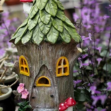 Полимерная Цветочная фея садовый домик-Ручная роспись миниатюрная Статуэтка-миниатюрная Сказочная страна садовый дисплей аксессуары