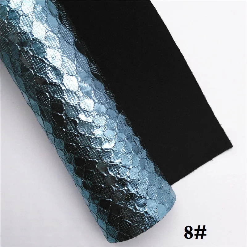 Glitterwishcome 21X29 см A4 Размер металлик синтетическая кожа, трещина змея, леопард искусственный из искусственной кожи Ткань Винил для бантов, GM586A - Цвет: 8