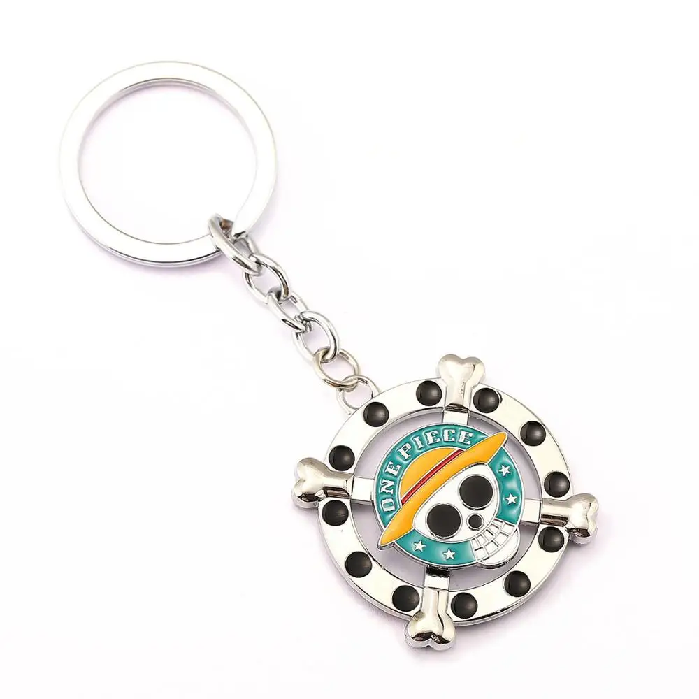 One Piece Figure Keychain Franky Silver Metal Pendant Key Ring Car Chaveiro key Holder Cosplay Jewelry Gift Men | Украшения и