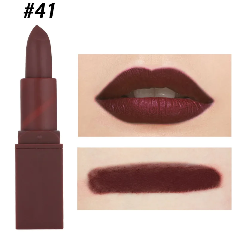 41 Miss Rose beauty помада матовая Водонепроницаемая бархатная губная помада 12 цветов Сексуальная Красная коричневая пигменты макияж матовая губная помада Губы - Цвет: 41