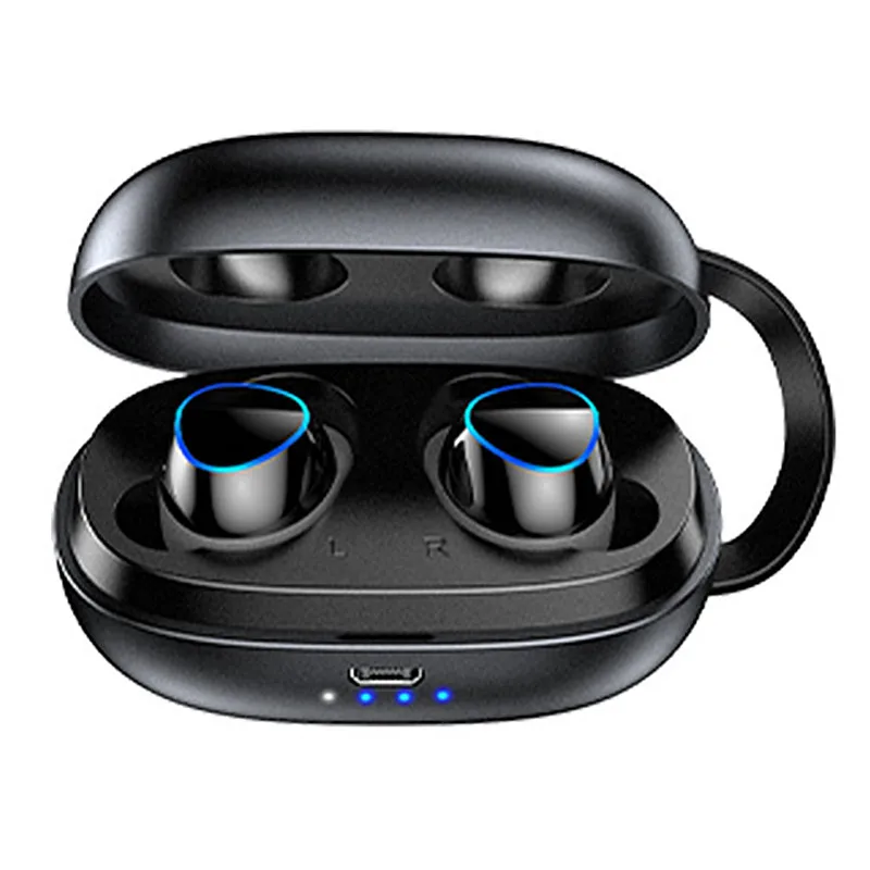 I26 мини TWS bluetooth 5,0 гарнитура с шумоподавлением IPX56 водонепроницаемый дисплей питания стерео HiFi спортивные наушники для Xiaomi huawei - Цвет: Черный