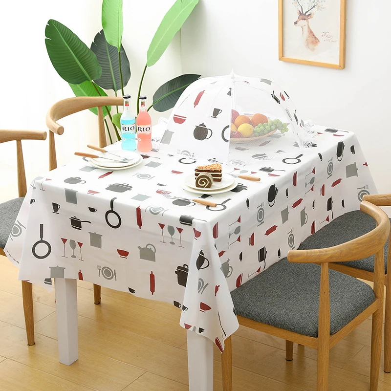 Ins tablecloth waterproof oil-proof washable cloth art TV cabinet tea table PVC plastic ironing proof student mat 90*137cm | Дом и сад