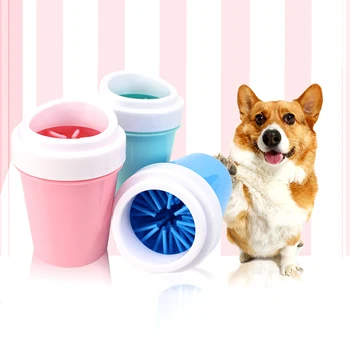 

Dog Paw Cleaner Cup Soft Silicone Combs Portable Pet Foot Washer Cup Paw Clean Brush Quickly Wash Dirty Cat Foot Cleaning Bucket