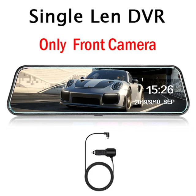 10 дюймов авто Зеркало заднего вида DVR 1080p Камера Двойной объектив Dash Cam 170 градусов Широкий формат потоковый медиа Регистраторы - Название цвета: Single Len