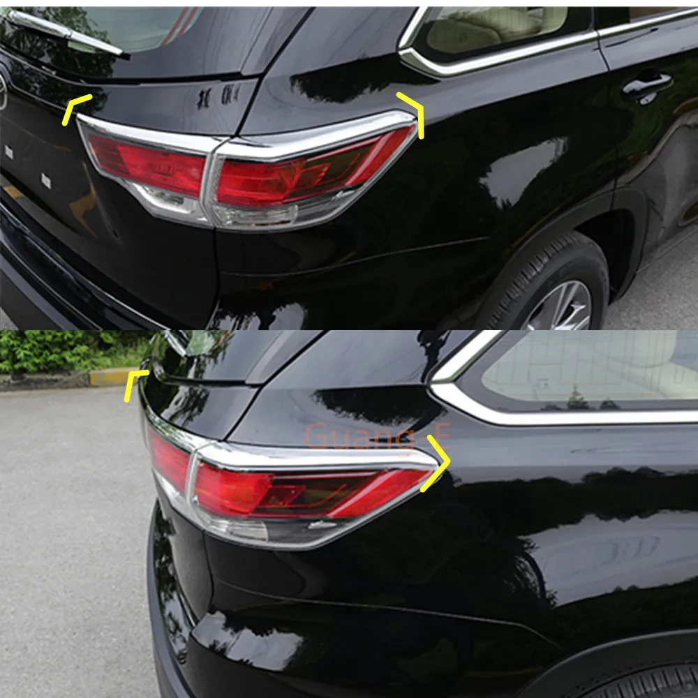 Для Toyota Highlander автомобильный детектор рамка Стайлинг ABS Хромированная Накладка для автомобиля задний фонарь лампа рамка палка 4 шт