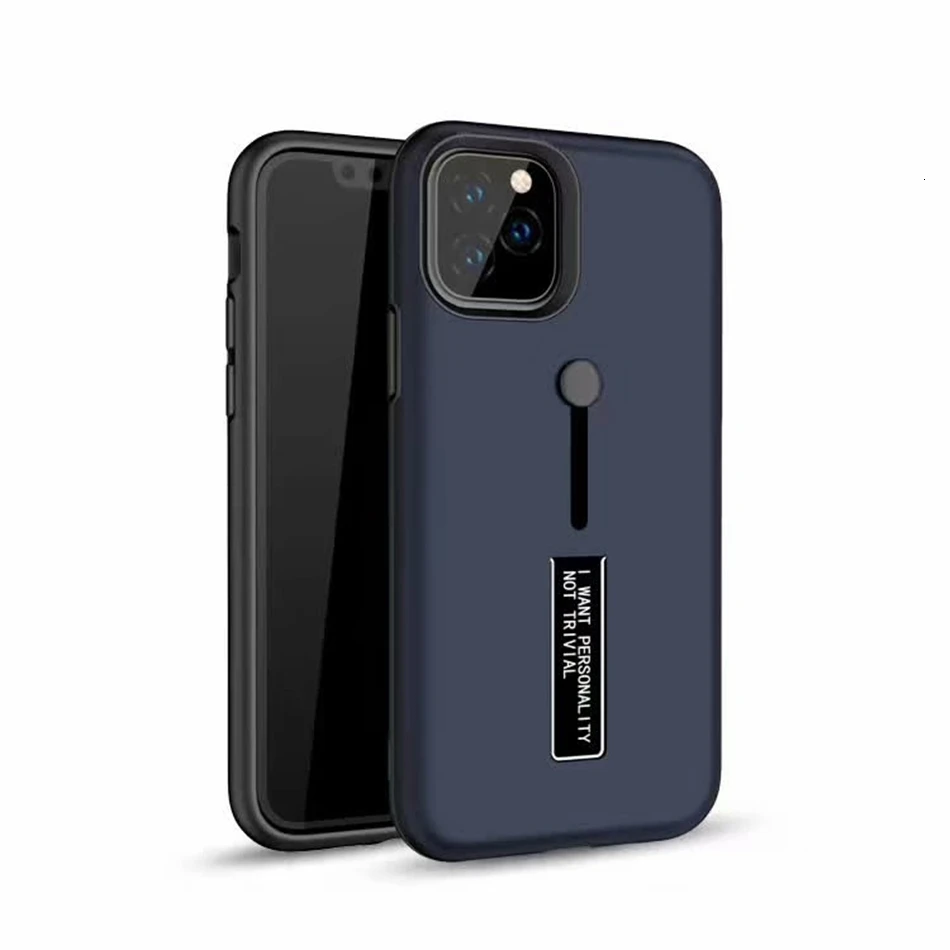 Откидное Открытое кольцо для пальца, ремешок для Apple iPhone 11 Pro Max X XS XR 8 7 Plus 6 6S 5 5S SE, противоударный чехол для телефона 1000 шт - Цвет: Navy